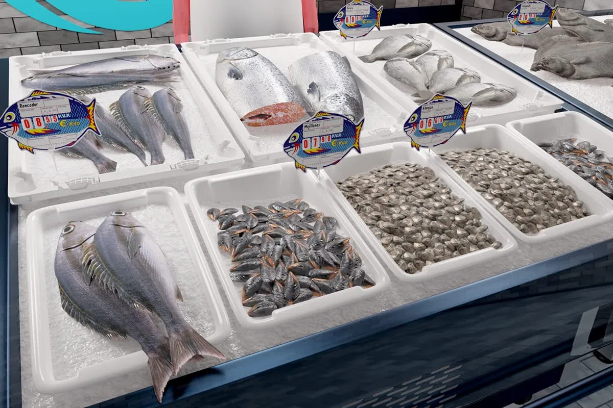 BALSAT Portaprecios pescaderia, Cartel para pescaderia, precios de pescaderia, pizarra precios, pincho pescaderia Mod.:Nemo - 12 ud.