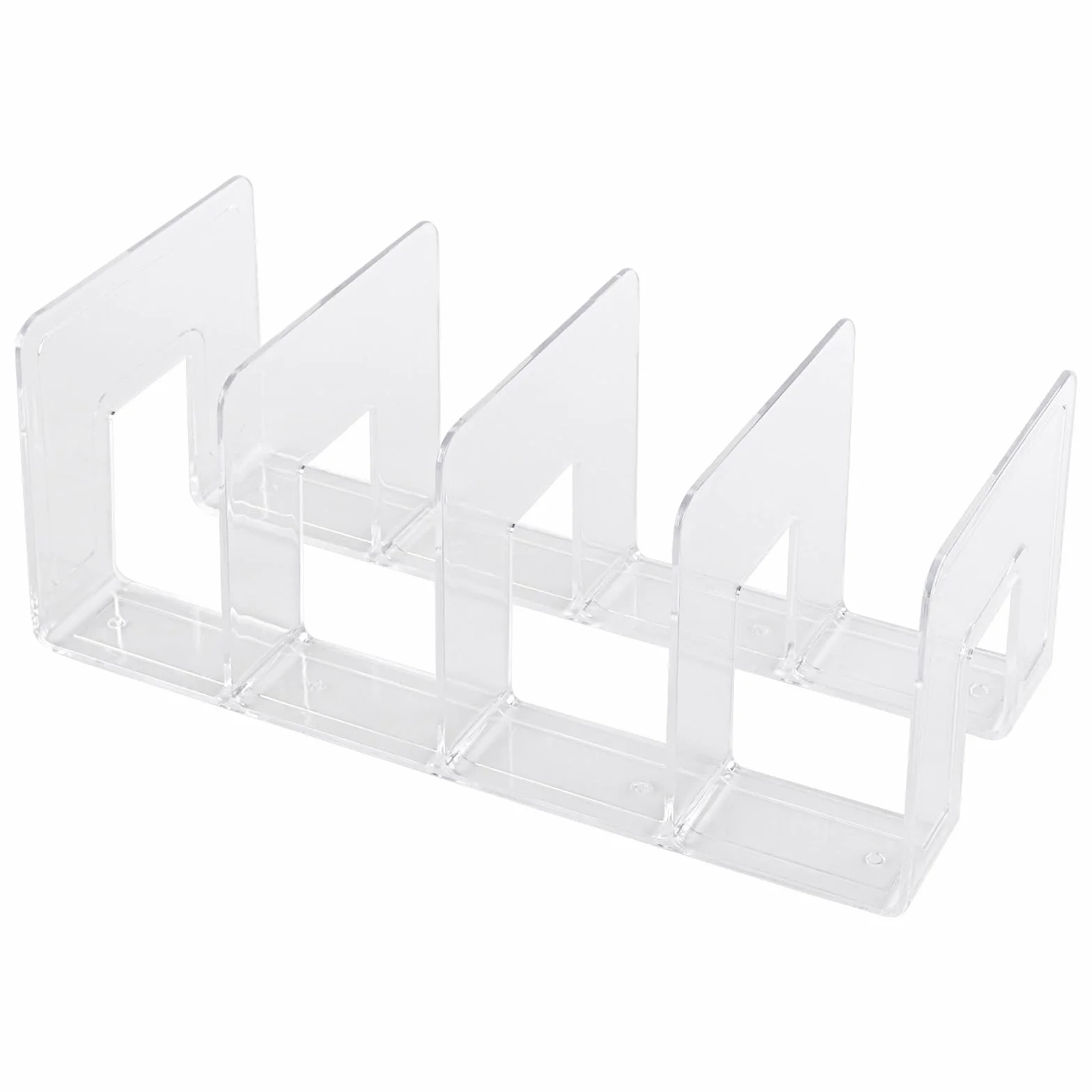 Soportes de acrílico transparente para revistas, clasificador de archivos con 4 ranuras, estante organizador para documentos