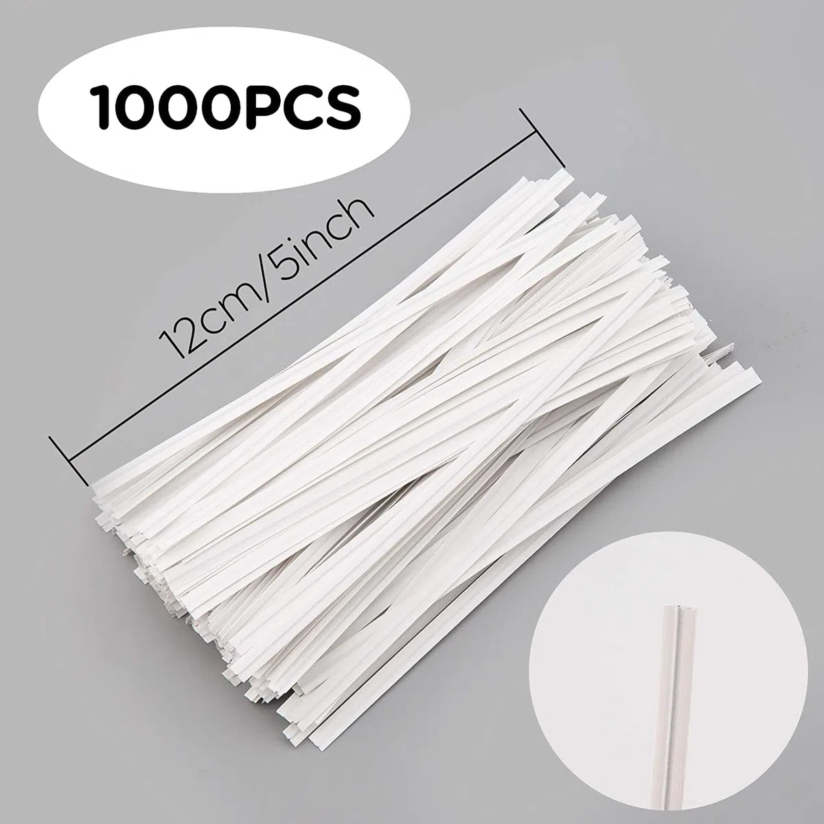 Luter - Lote de 1000 corbatas de papel (12 cm), color blanco