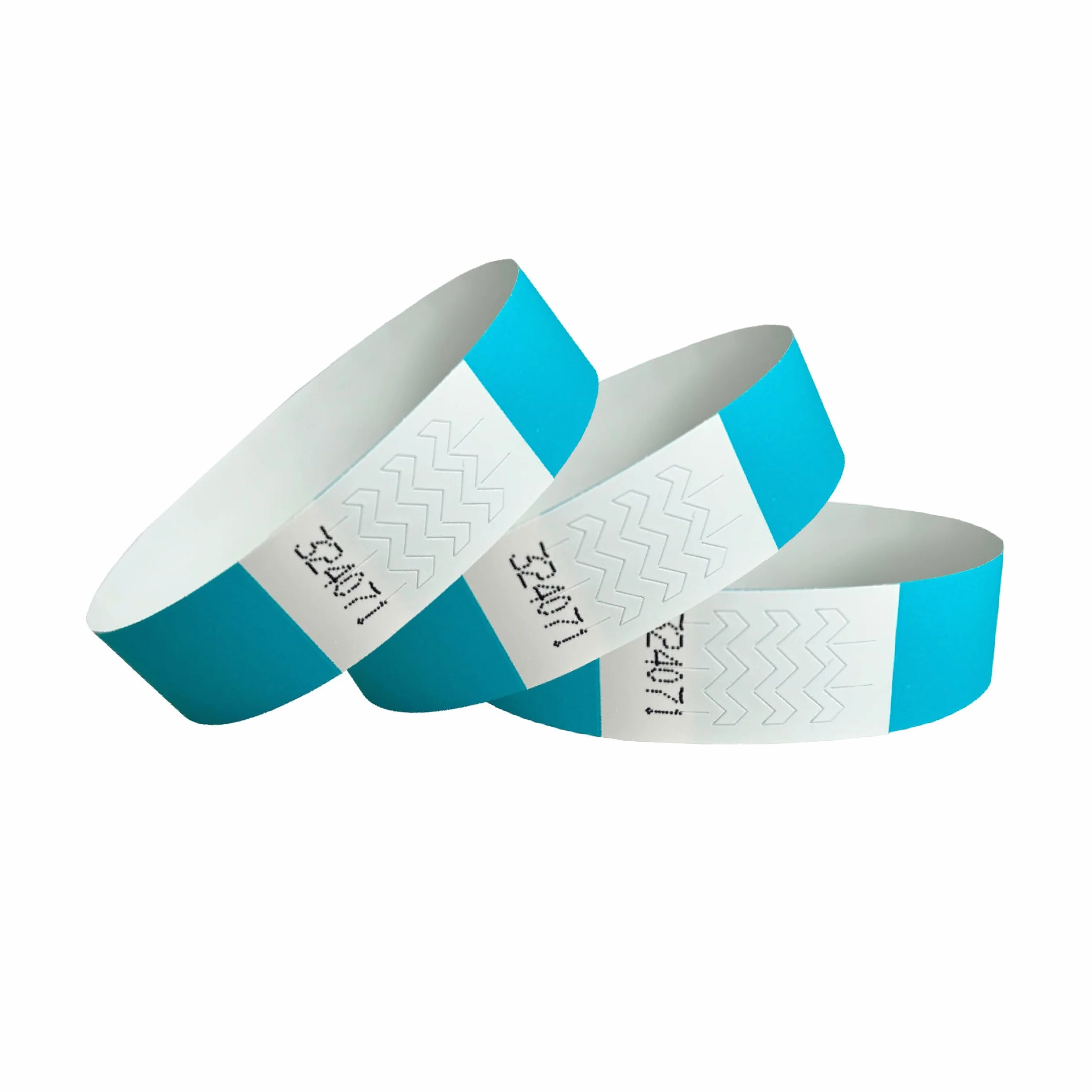 Pulseras de papel fluorescentes neon para eventos fiesta discoteca - Pulsera identificativa festival wristband Aqua