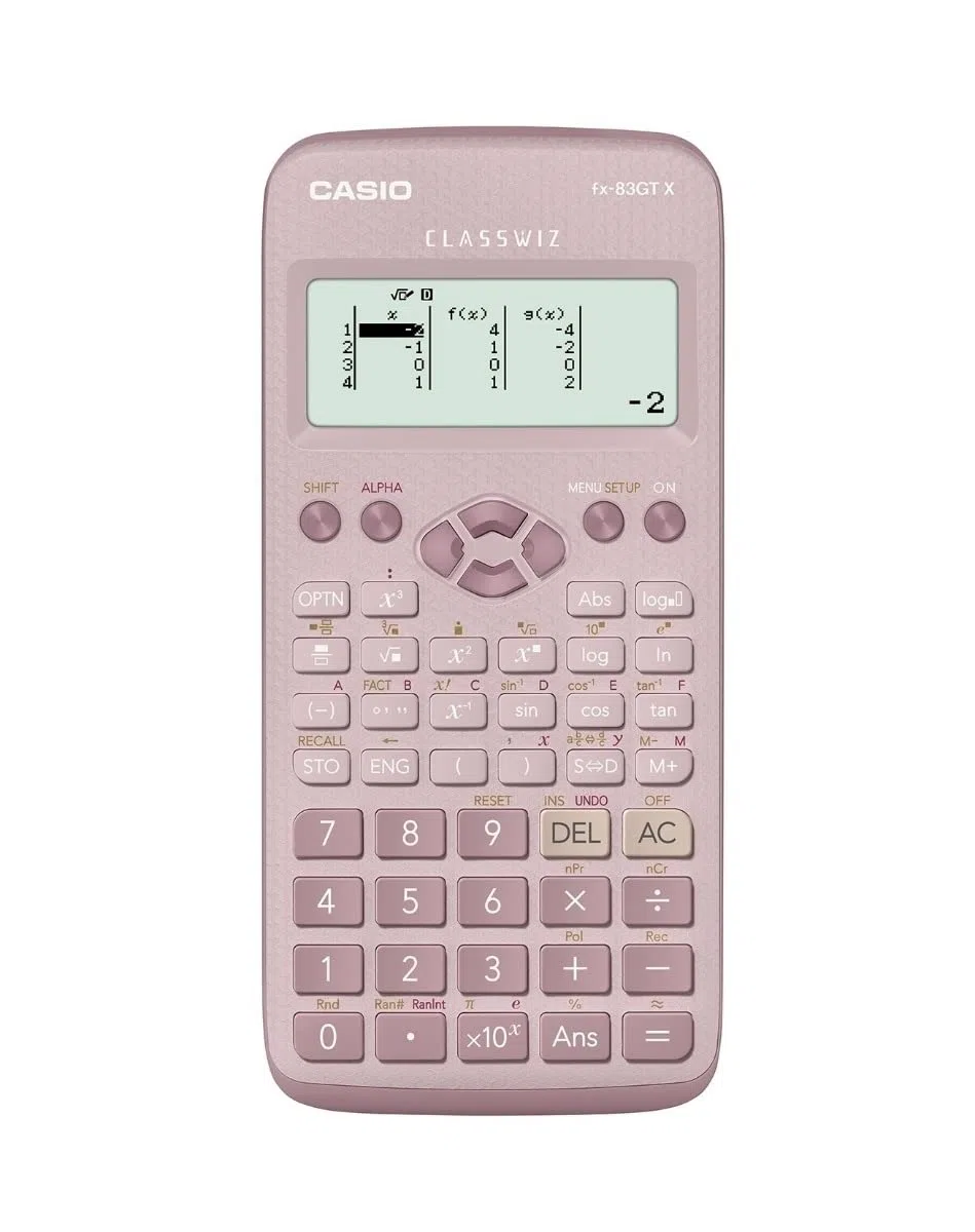 Casio fx-83GT X Rosa con Funda Protectora WYNGS Rosa - Calculadora Científica - Paquete Básico (Inglés)