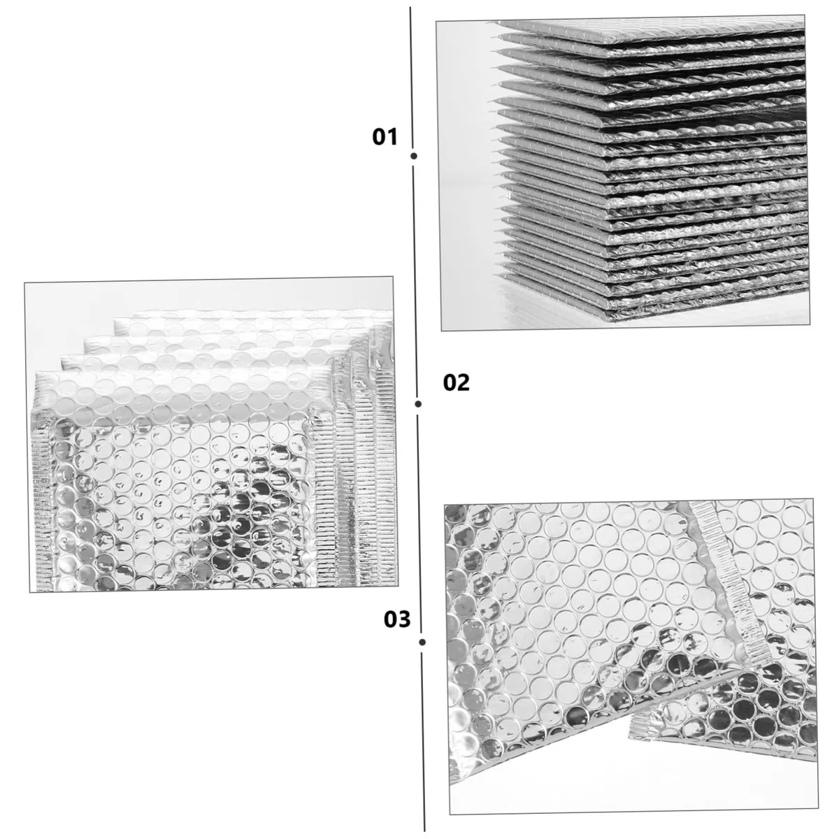 Veemoon Sobres Acolchados Burbujas 14x16 Cm Autosellantes Impermeables Plata 100 Unidades Para Envío Seguro y Protección De Paquetes Pequeños