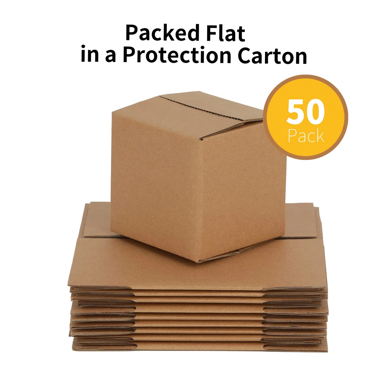 Cajas de envío 4x4x4 paquete de 50, cajas de cartón corrugado Kraft pequeñas para embalaje de correo, marrón