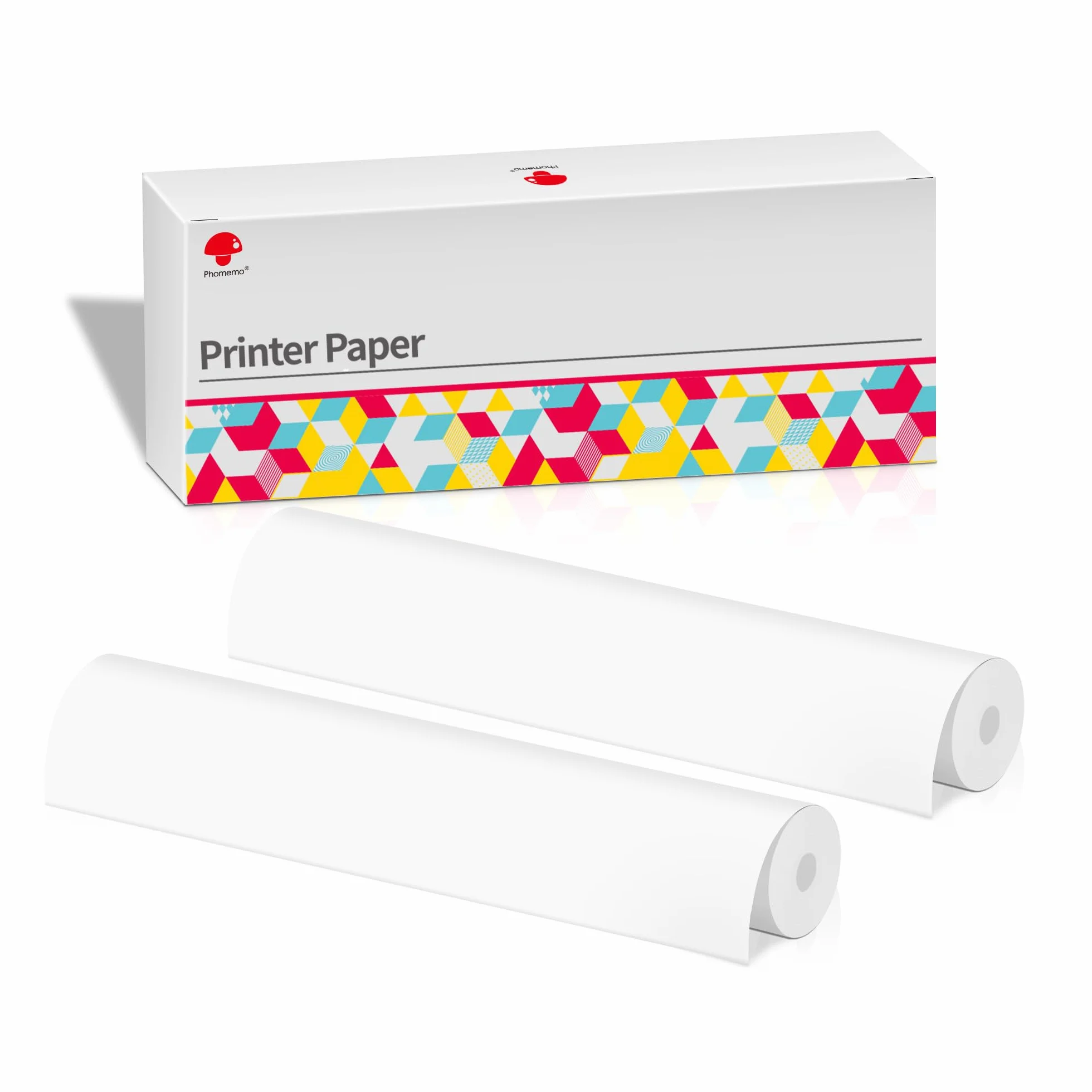 Phomemo Papel de Impresión Térmica A4 2 Rollos, Compatible con la Impresora Portátil Phomemo M832/M834 para Viajes, Hogar, Foto, Contratos, 210x297 mm Papel de Impresión Térmica, 20 Hojas/Rollo