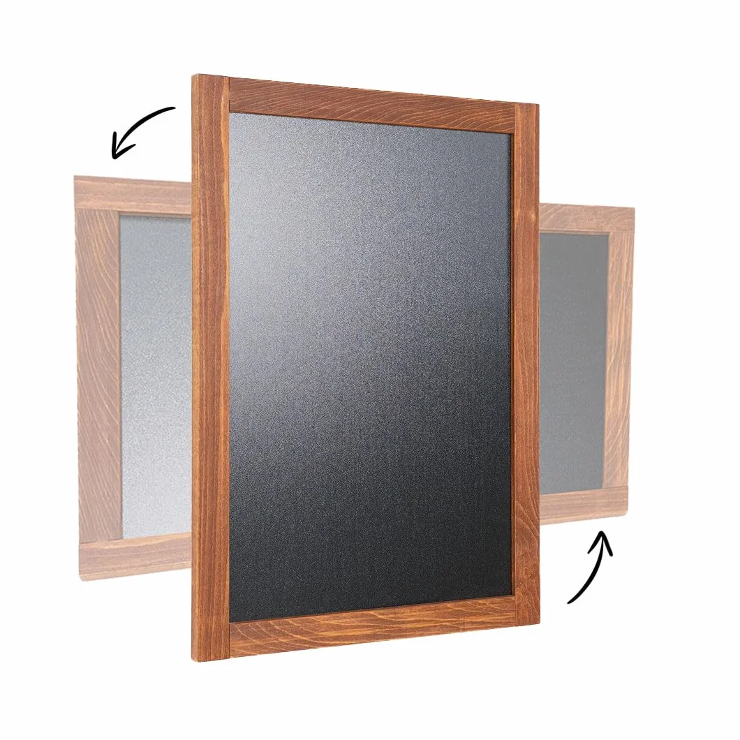 Danieli Store | Pizarra Negra para Rotuladores de Tiza Líquida Easy | Pizarra de Pared en Madera de Haya Maciza | Pizarra para Bares y Restaurantes de Pared. Kit de Fijación Incluido (60x80 cm)