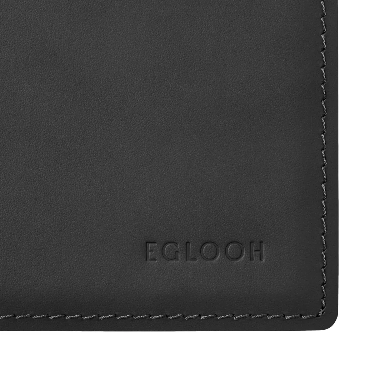 Eglooh - Mercurio - Protector Mesa Escritorio de Oficina en Cuero Negro cm 65x45 - Alfombrilla Raton xxl con Costuras Hechas a mano y Fondo Antideslizante - Made in Italy