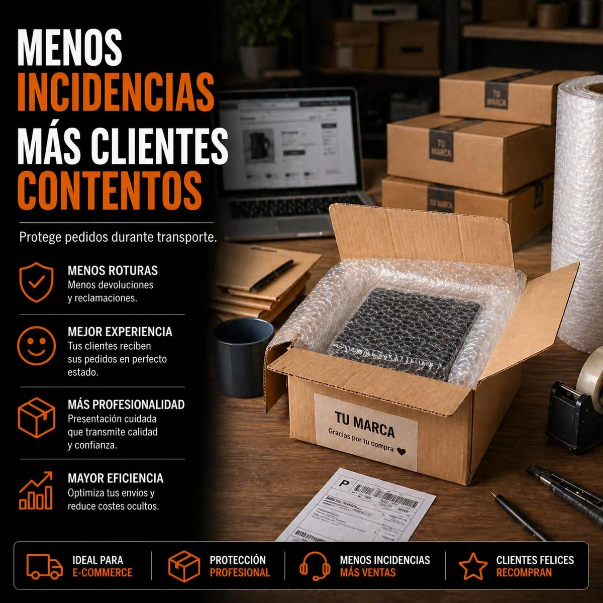 Plástico de Burbujas Rollo XXL Grande 0,8m x 200 m (160 m²) | Papel Burbuja Embalaje Profesional para Mudanzas, Envíos, Ecommerce y Objetos Frágiles | Ultra Resistente