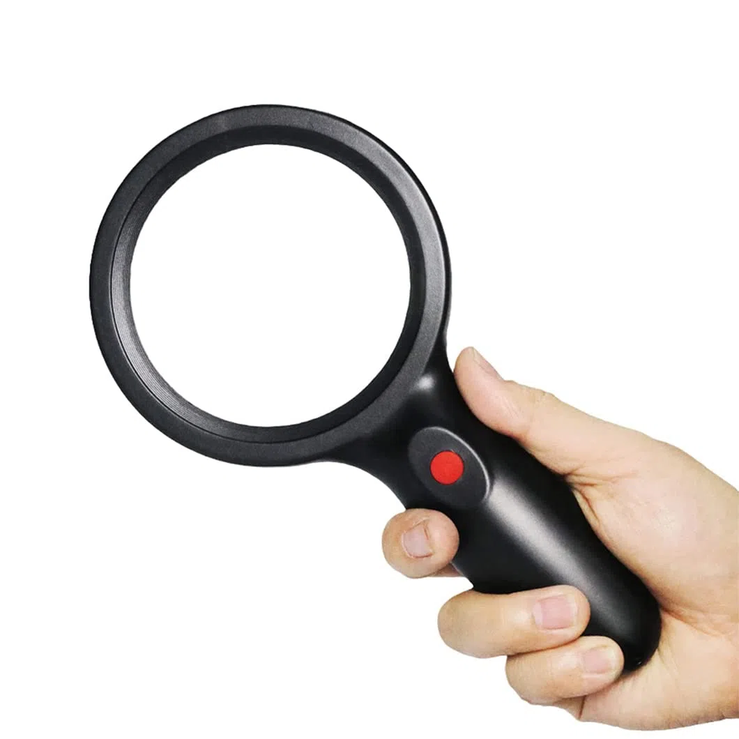 CanEve Lupa de Mano 30X con 18 Luces LED, Lupa iluminada iluminada, Lupa de Lectura for degeneración Macular, Lectura de Personas Mayores, Soldadura, inspección, Blanco C Lupa (Color : Schwarz)