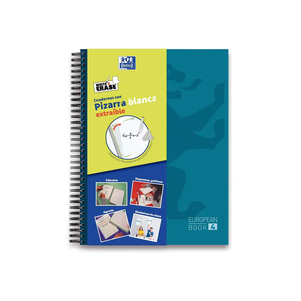 Oxford Paquete 5 Europeanbook 4 Write & Erase School Classic Te A4+ 120H 5X5 Con Scribzee