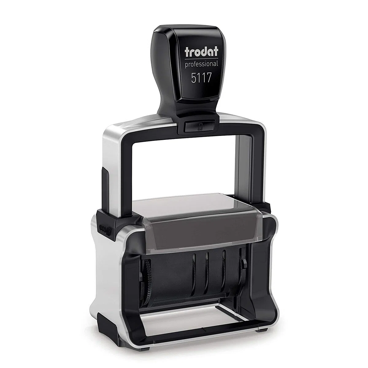 Trodat Sello Fechador Professional 5117 Autoentintable 12 Textos Comerciales Español, Tamaño aprox. de la Impresión 48 x 4 mm, Tinta Negra