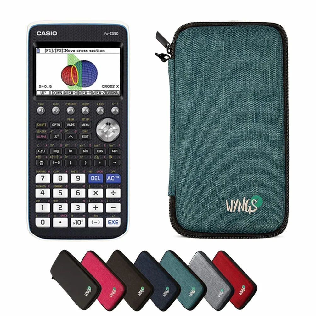 Casio fx-CG50 con Funda Protectora WYNGS Turquesa - Calculadora Gráfica - Paquete Básico