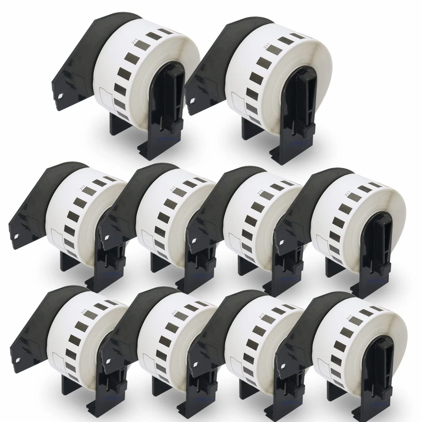 BETCKEY - 10 Rollos de DK-22211 Cinta Continua de Película Plástica Compatible con Brother, 29mm x 15.24m, 10 continuous Etiquetas para Impresoras de Etiquetas QL