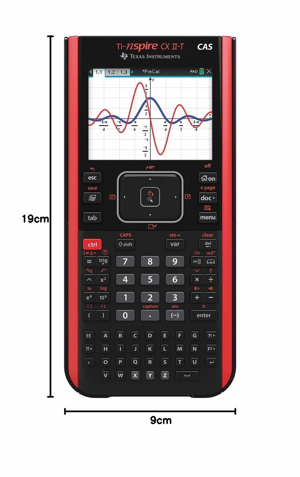 Texas Instruments TI-Nspire CX II-T CAS - E/D/I/F/ES/NL - Calculadora gráfica, Software, USB - New