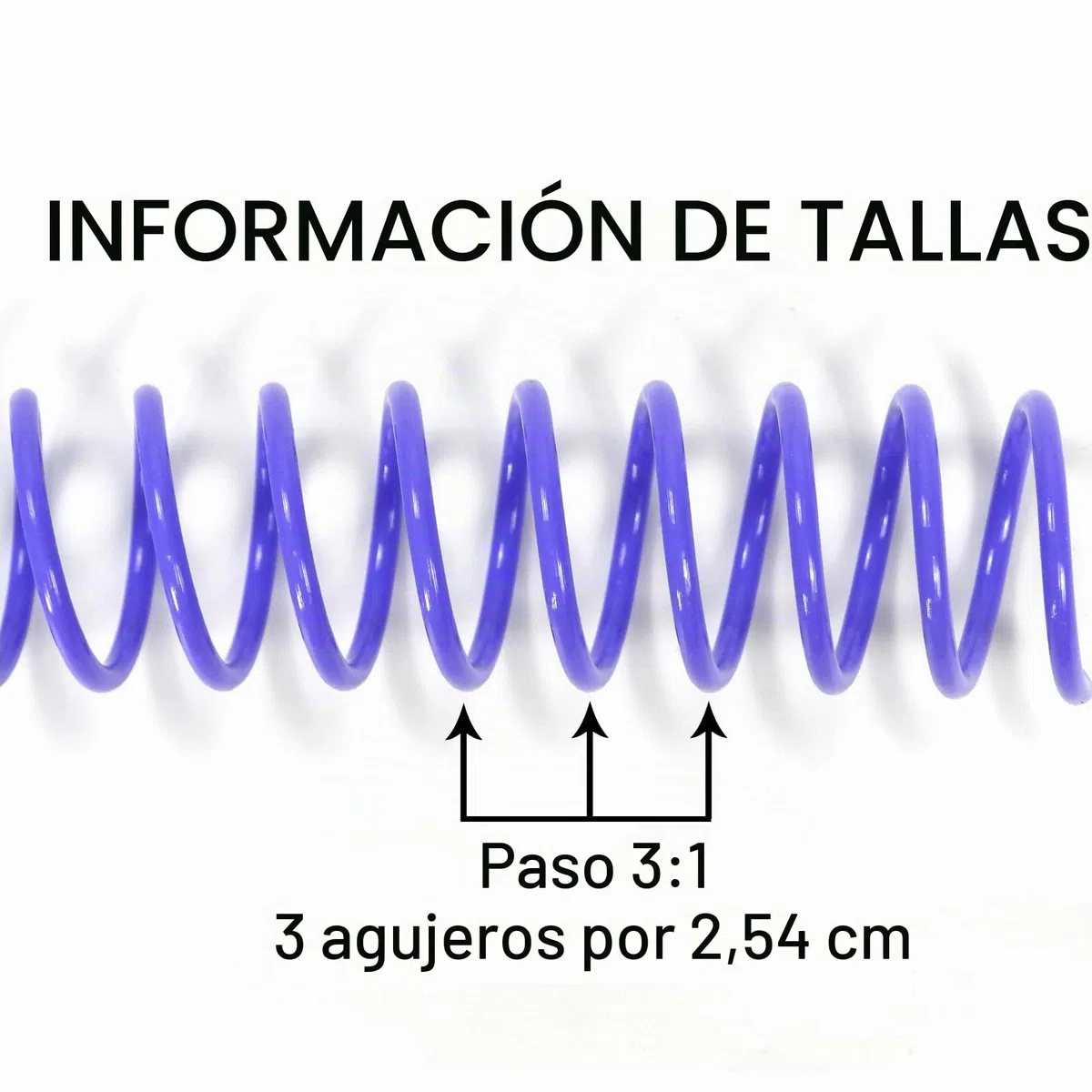 RAYSON Espiral Encuadernacion de Plastico, 50 Hojas, Paso de 3:1, 9,5 mm, Multicolor, Paquete de 100
