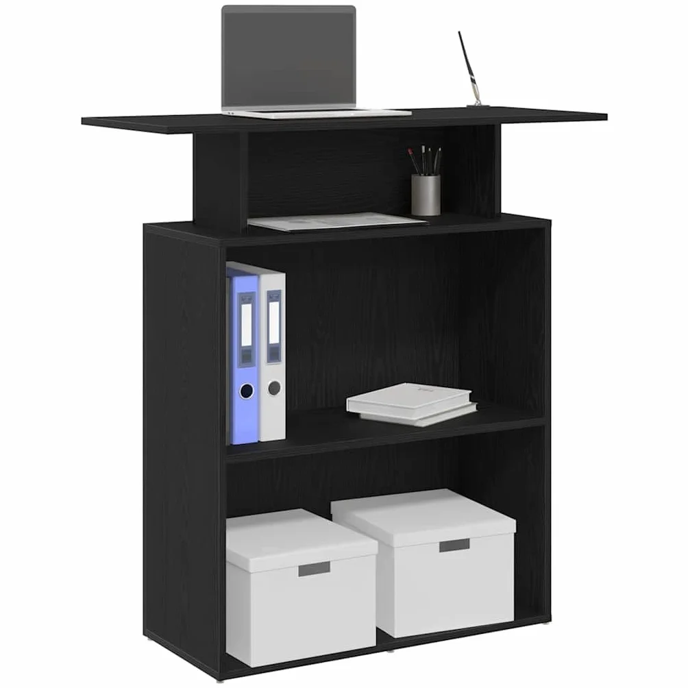 VidaXL Mostrador Recepción Negro 100x40x104 cm Madera Ingeniería