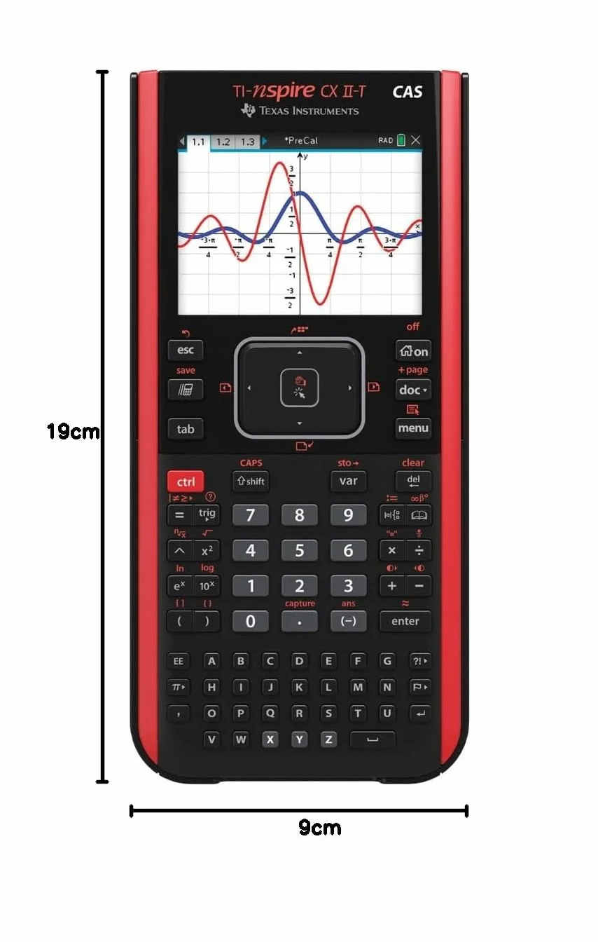 TI-Nspire CX II-T CAS con Funda Protectora WYNGS Negro - Calculadora Gráfica - Paquete Básico