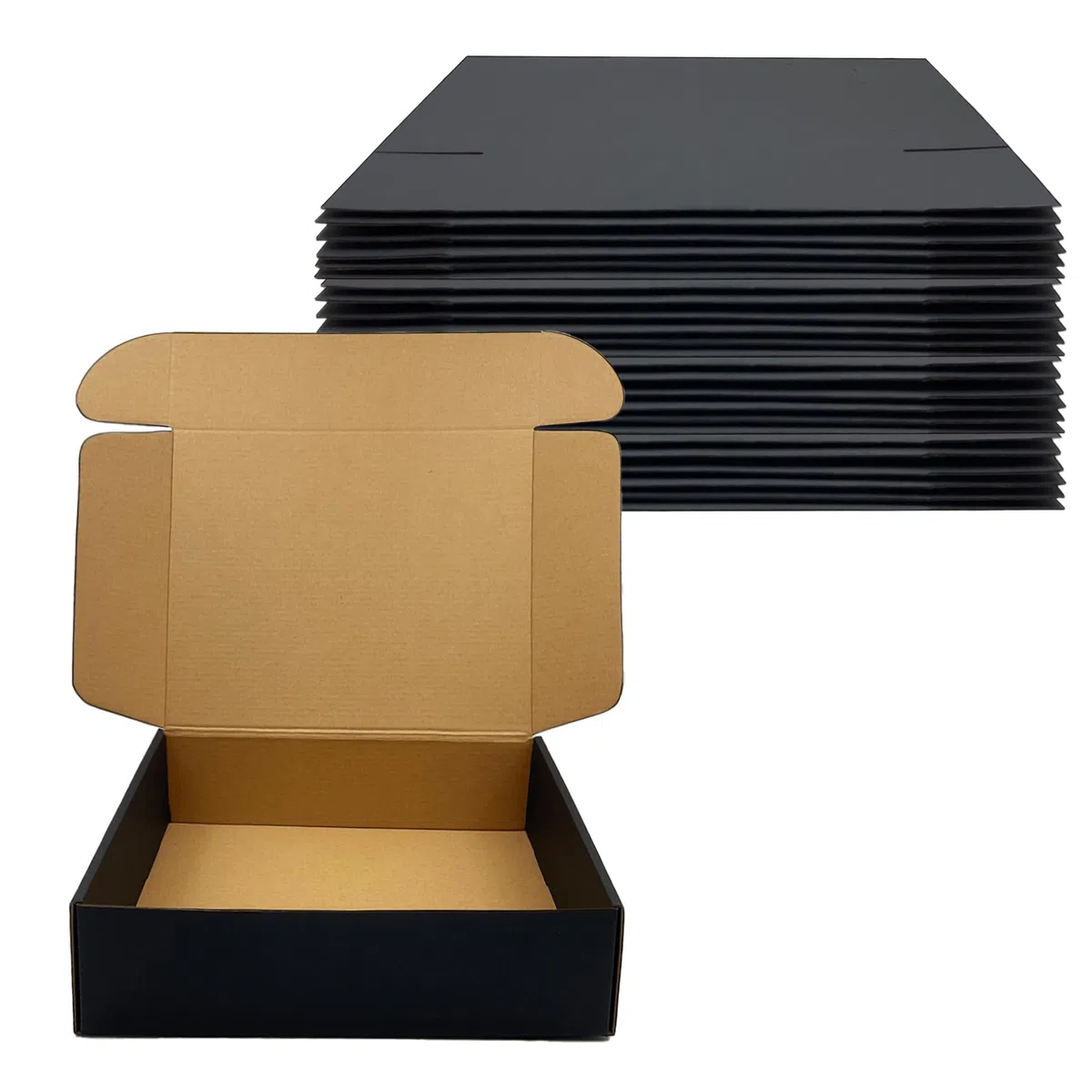 Paquete de 24 cajas de envío negras de 11 x 9 x 3 pulgadas, cajas de embalaje de cartón corrugado para envíos por correo, cajas de cartón corrugado para embalaje de pequeñas empresas, cajas de envío