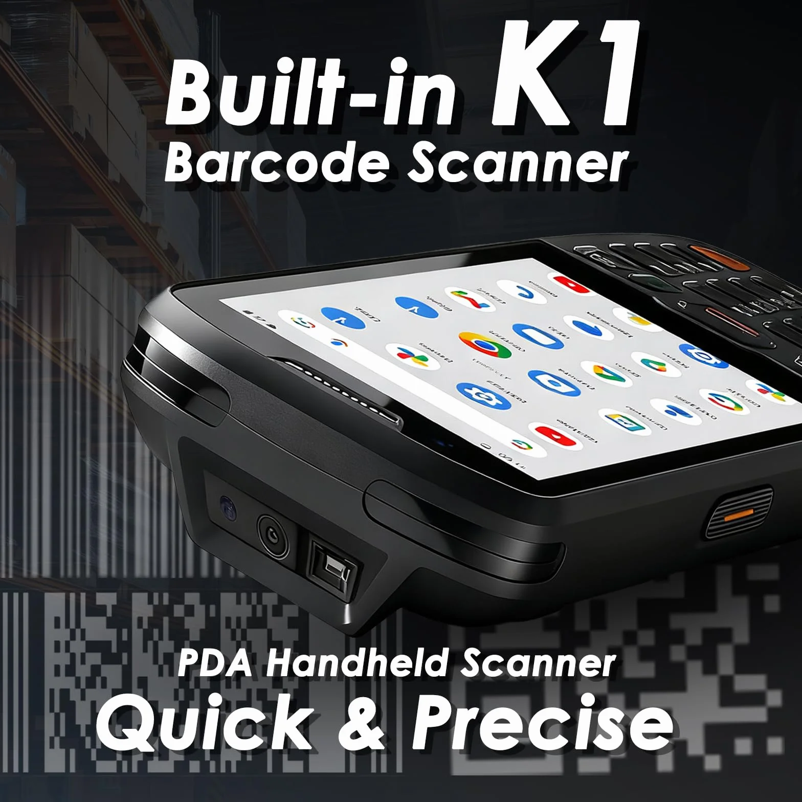 Escáner de código de Barras Android 13 de 4 + 64 GB, escáner de código de Barras Integrado 1D/2D/QR, BT, WiFi Qualcomm Portalbe escáneres para inventario, computadora móvil de Mano PDA para almacén