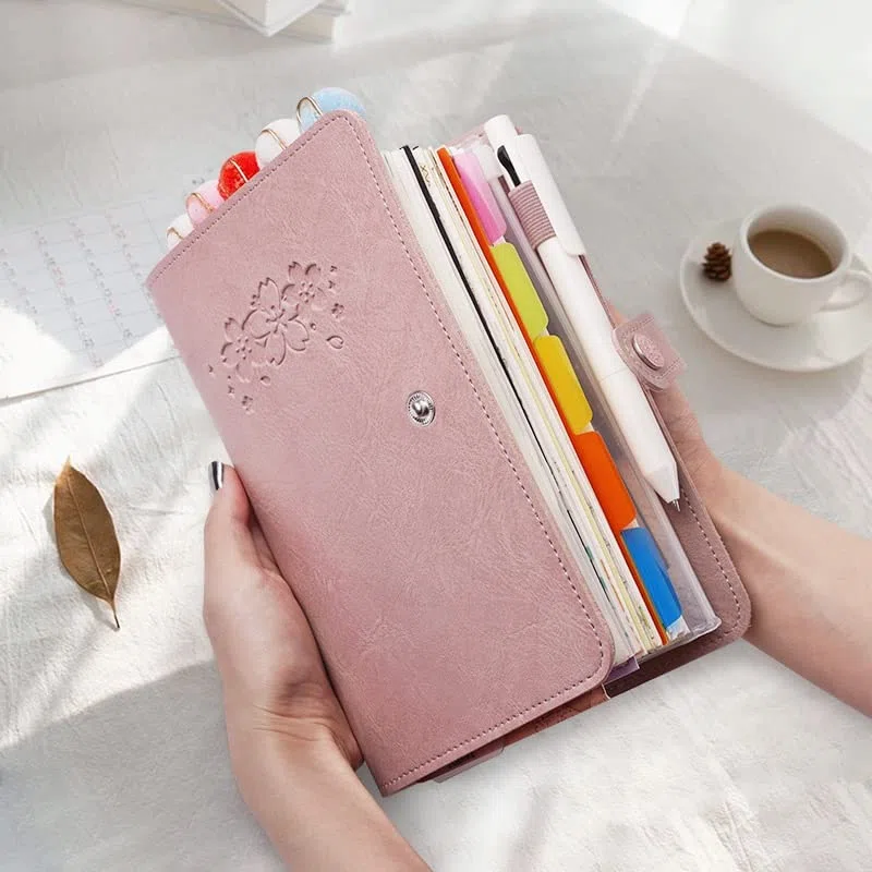 Cuadernos, Agenda de Cuaderno, Organizador Personal, Cubierta Cuero PU, Hojas Sueltas, Bloc Notas Viaje Papel reemplazable, Suministros papelería | Blue,175*235mm