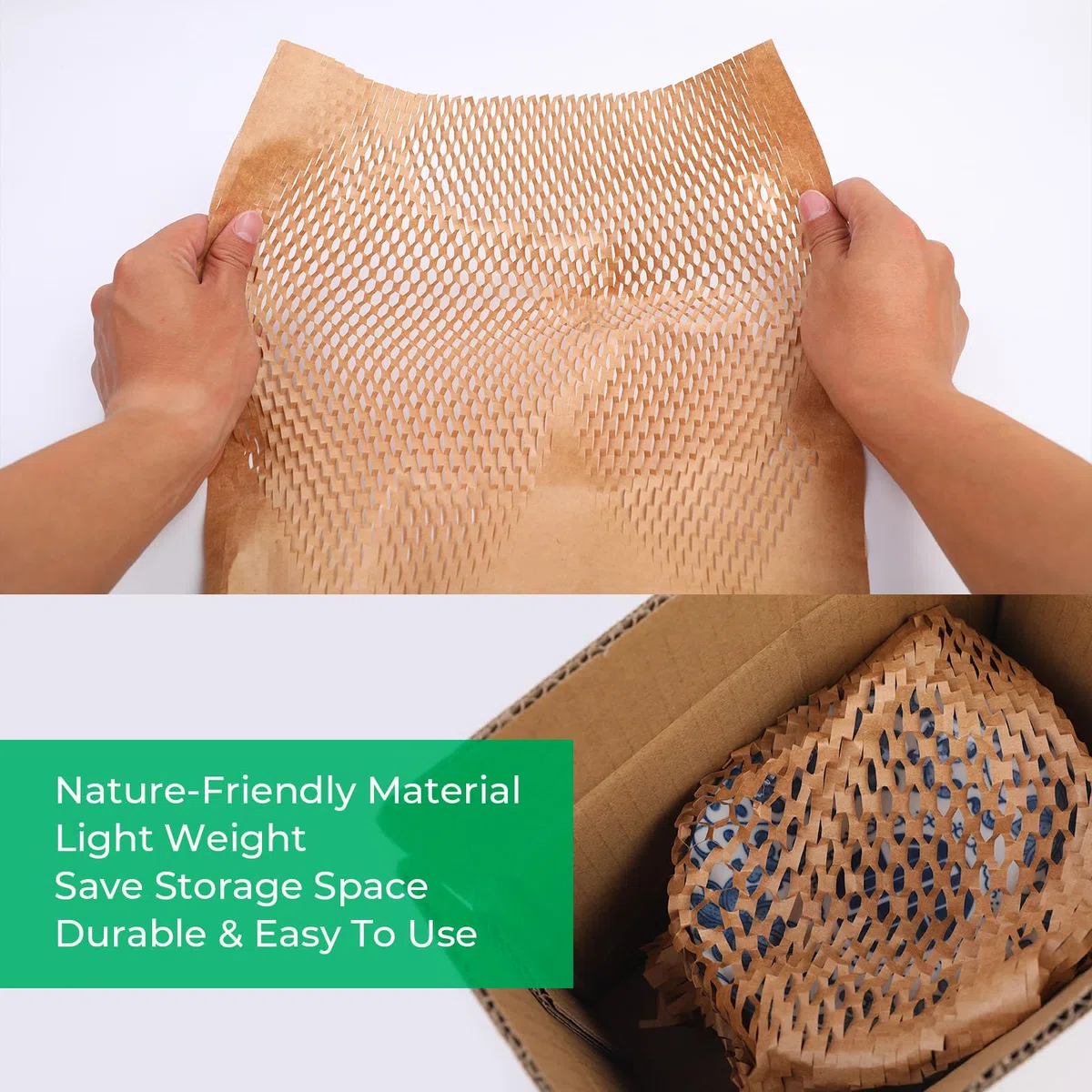 Hojas de papel de embalaje de panal de abeja, envoltura acolchada de burbujas para mudanzas, productos y regalos, material de embalaje de amortiguación reciclable, suministros de envío biodegradables