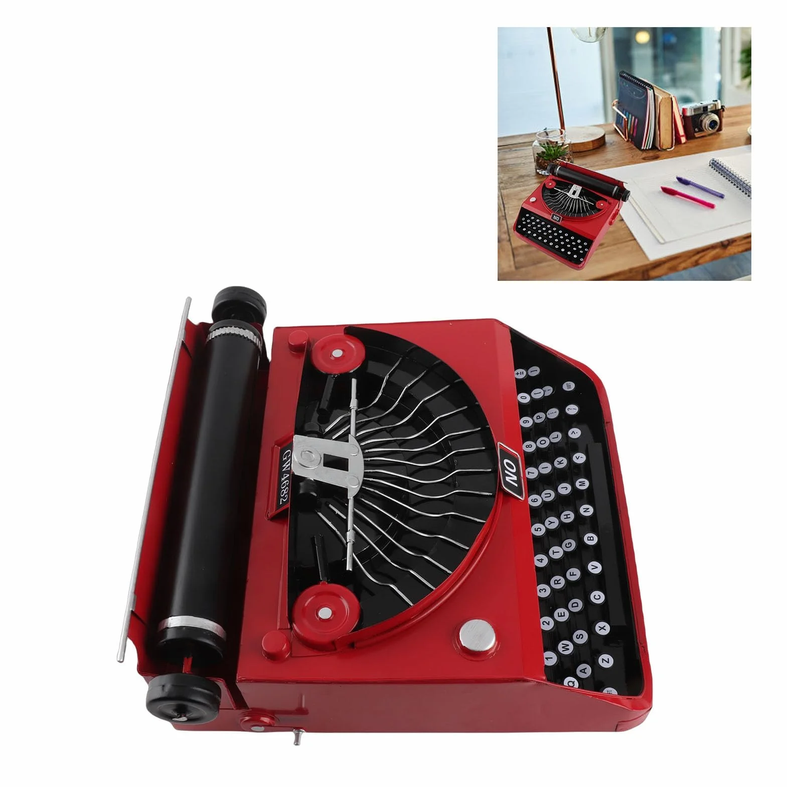 Modelo de Máquina de Escribir Manual Retro Clásico, Teclado y Decoración de Metal, Regalos para Aliviar el Estrés para Mujeres