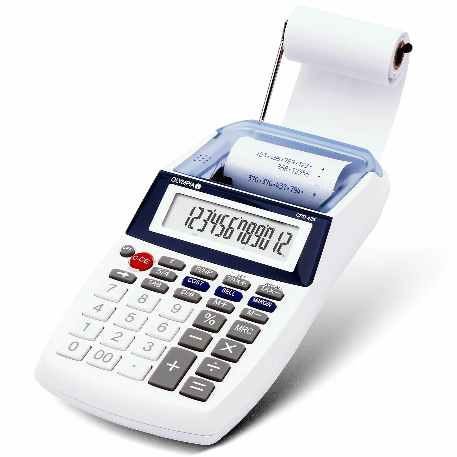 Olympia CPD 425 - Calculadora con impresión, pantalla LCD de 12 dígitos (119,9 x 102,2 x 45,7 mm)