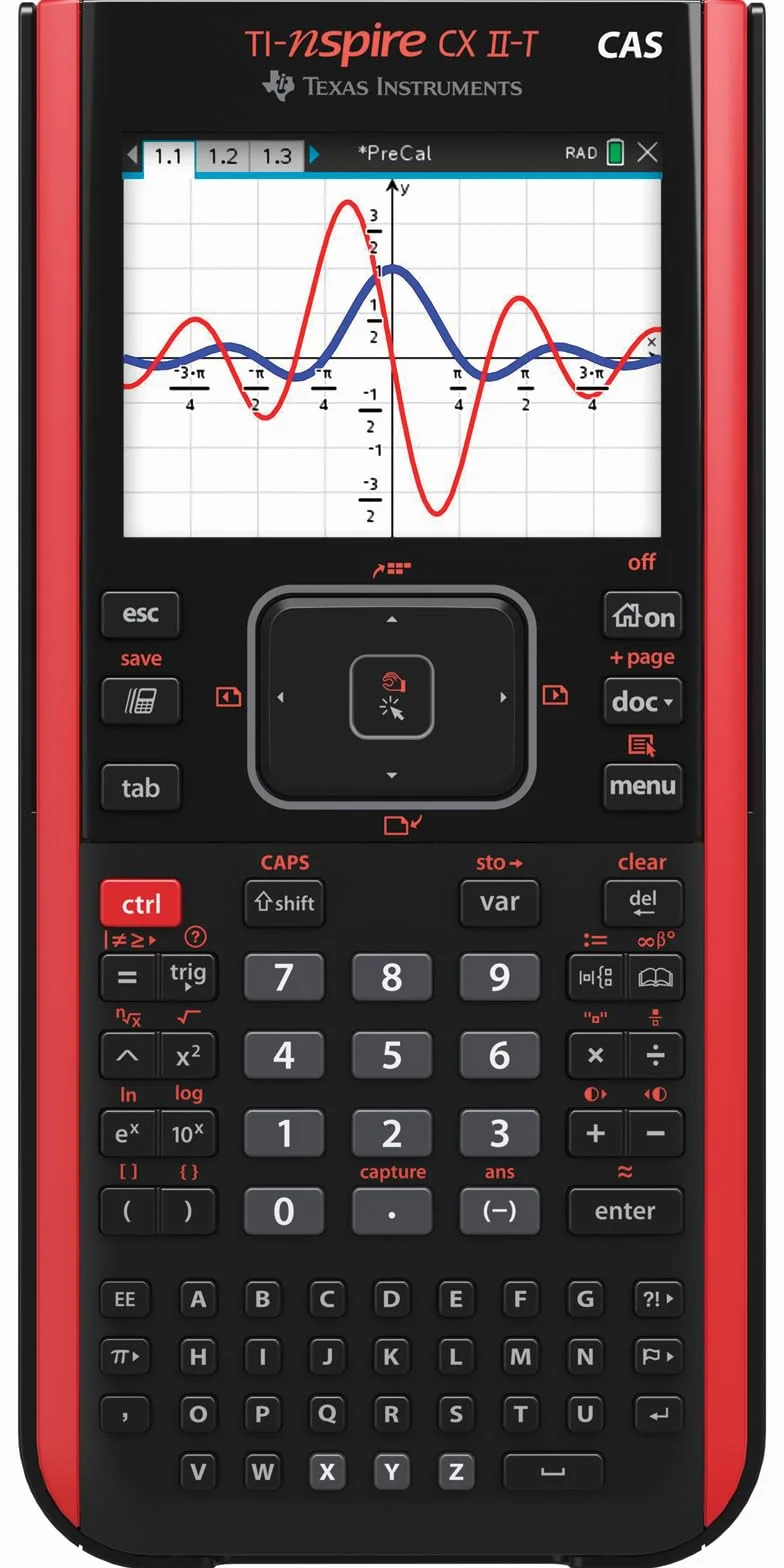 Texas Instruments TI-Nspire CX II-T CAS - E/D/I/F/ES/NL - Calculadora gráfica, Software, USB - New