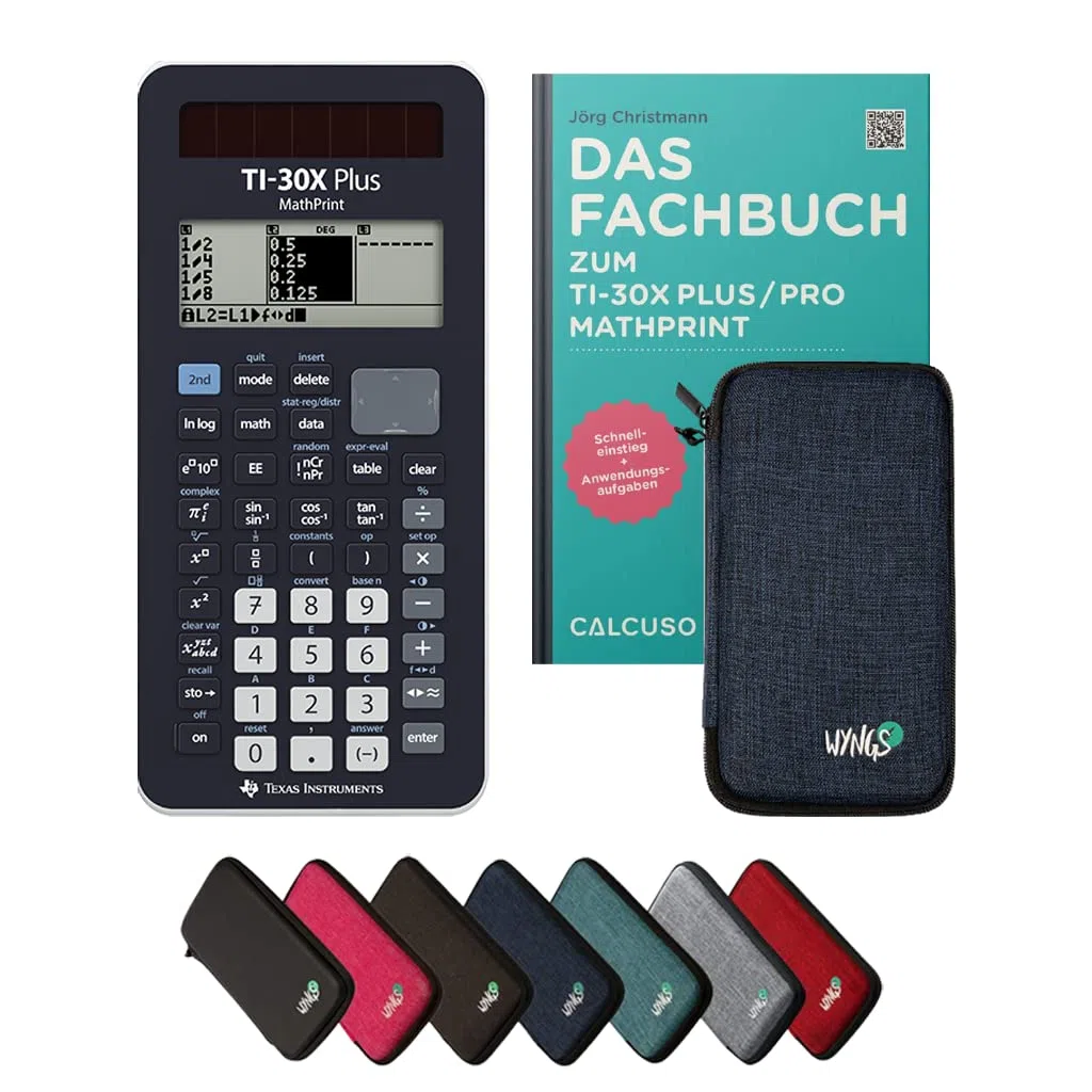 CALCUSO Paquete Estándar Azul con Calculadora TI-30X Plus Mathprint (Alemán)