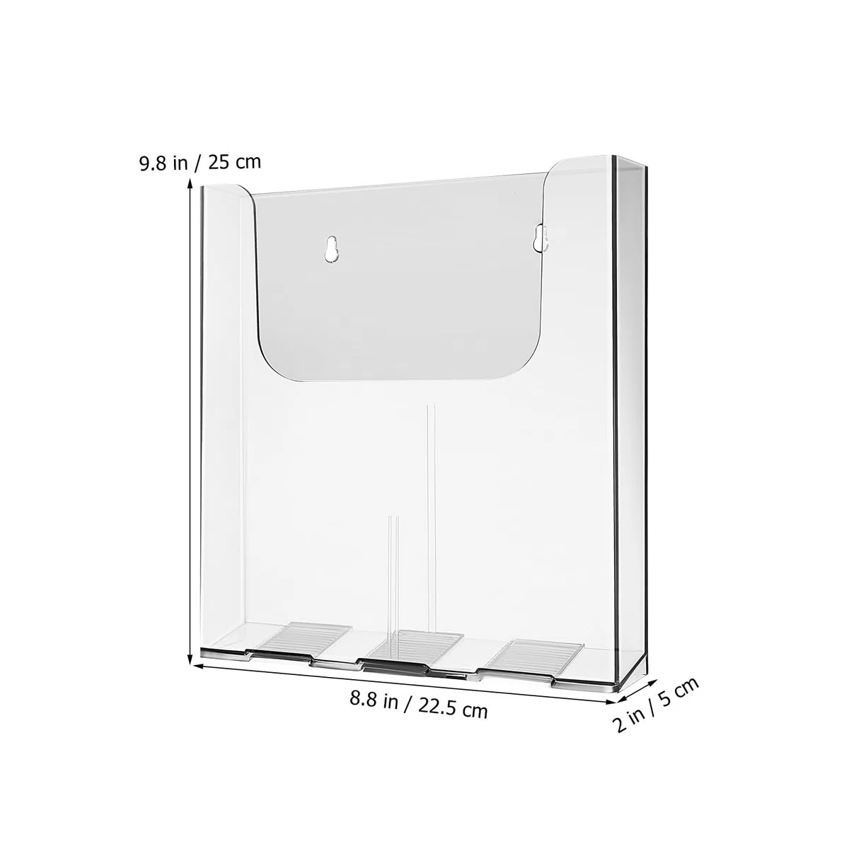 NOLITOY Organizador Archivos Colgante Acrílico Transparente para Folletos A4, 4 Soportes de Pared, Adecuado para Menús y Revistas en Oficinas y Hogares