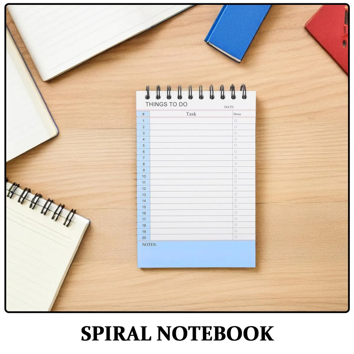 PLAFOPE 2 Paquetes cuaderno organizador planificador diario planificador escolar Cuaderno de espiral pequeño de notas Sky-blue