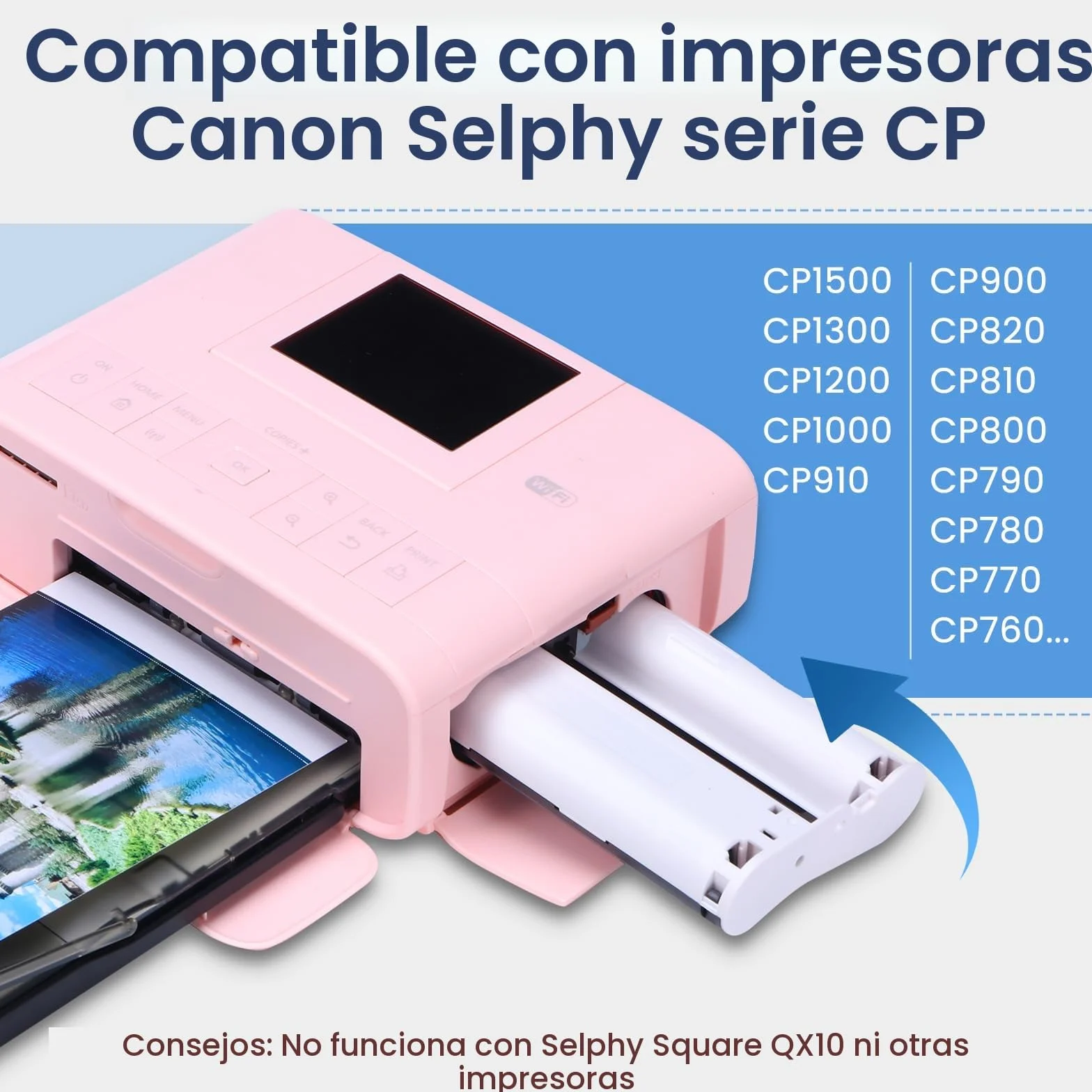 Reemplazo Canon CP1500 CP1300 KP-108IN 3115B001 (AA) Papel y Tinta, Compatible con Canon Selphy CP1500 CP1300 CP1200 CP1000 CP910 CP820, 3 cartuchos y 108 Papel fotográfico 10 x 15(148 x 100mm)