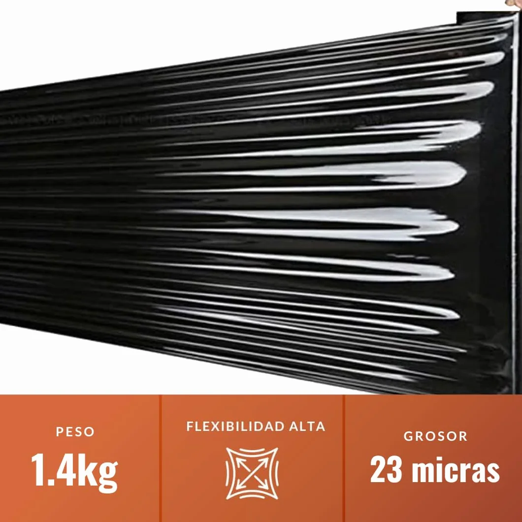 Film Embalaje Negro 1.4kg 5 Rollo 50 cm 23 Micras de Espesor