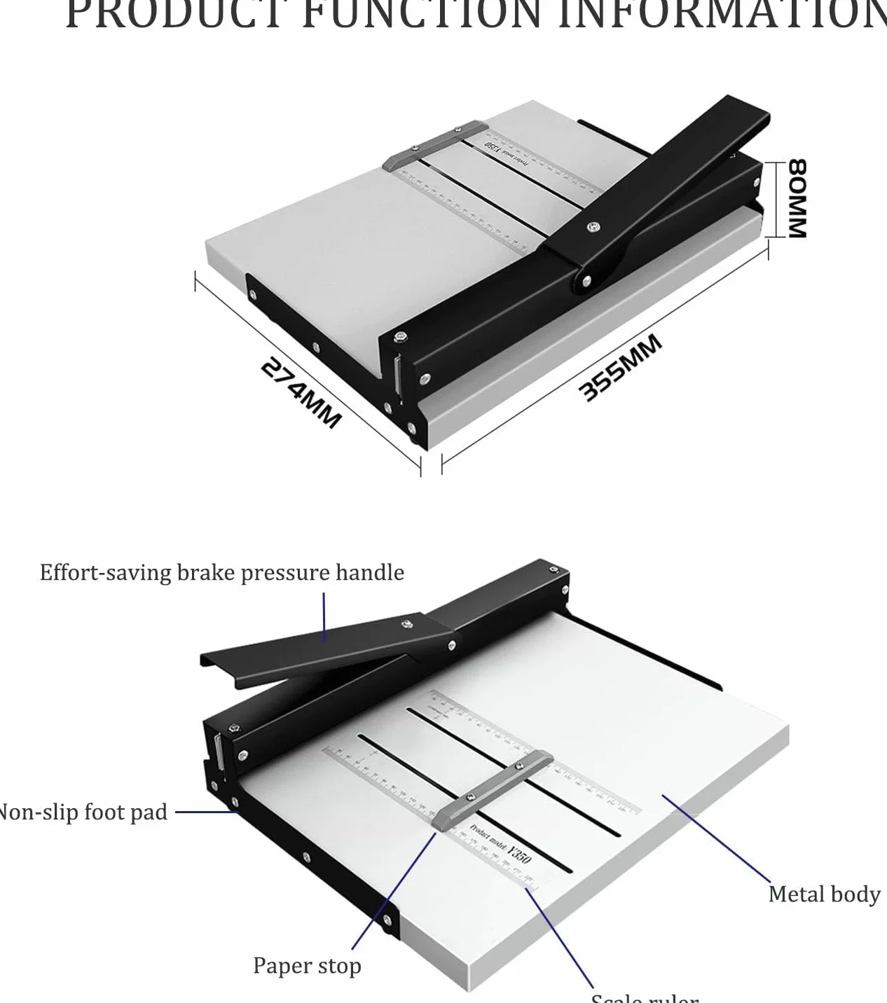 Máquina de plegado manual de papel A3, máquina de plegado de papel resistente, herramienta de puntuación de papel A4, prensa de libros, oficina comercial, máquina plegable de cartas