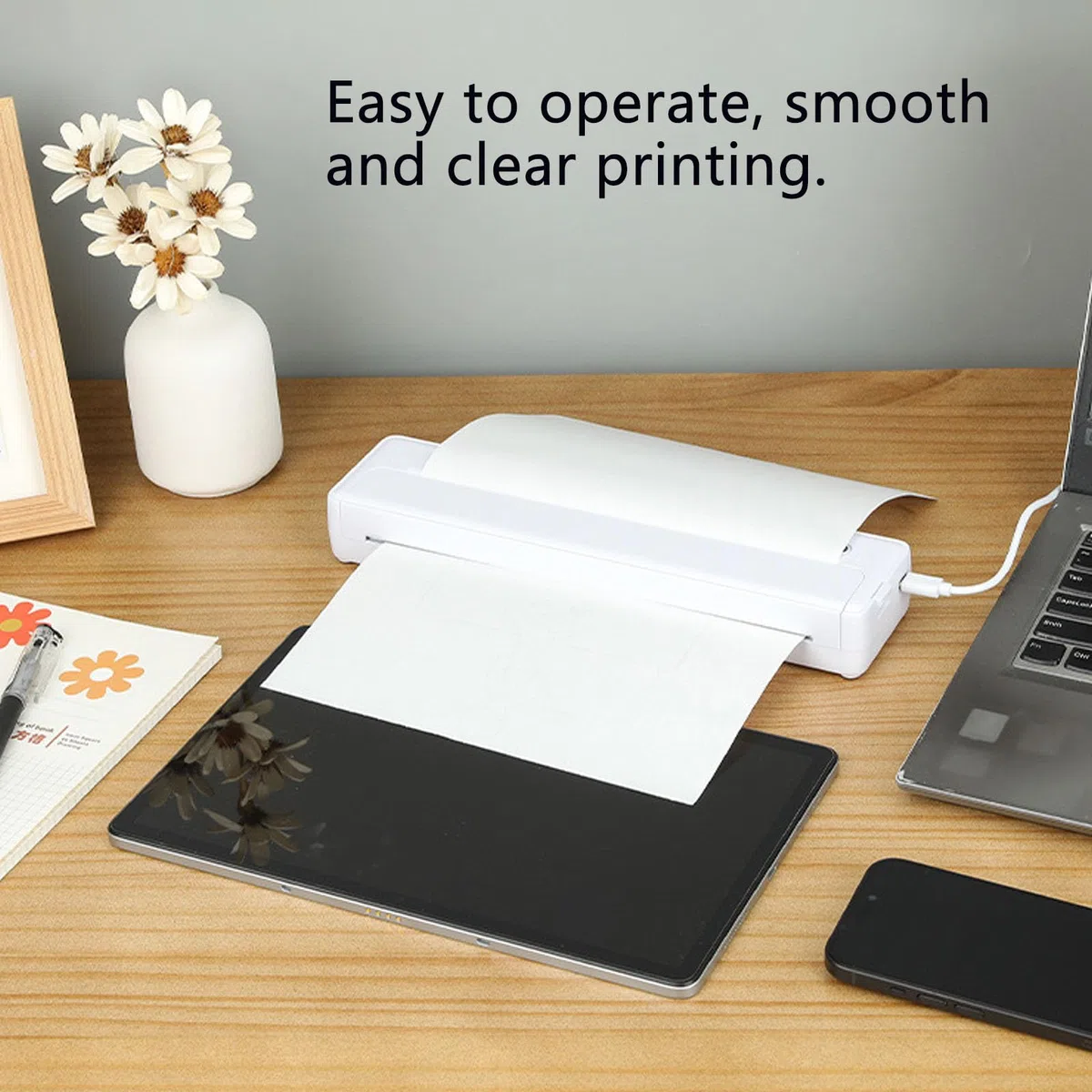 Papel para impresora térmica, 6 rollos de 8.3 pulgadas de ancho, papel de impresión térmica A4 de secado rápido compatible con PeriPage A40, M08F, MT810 para impresora térmica portátil (8.3 x