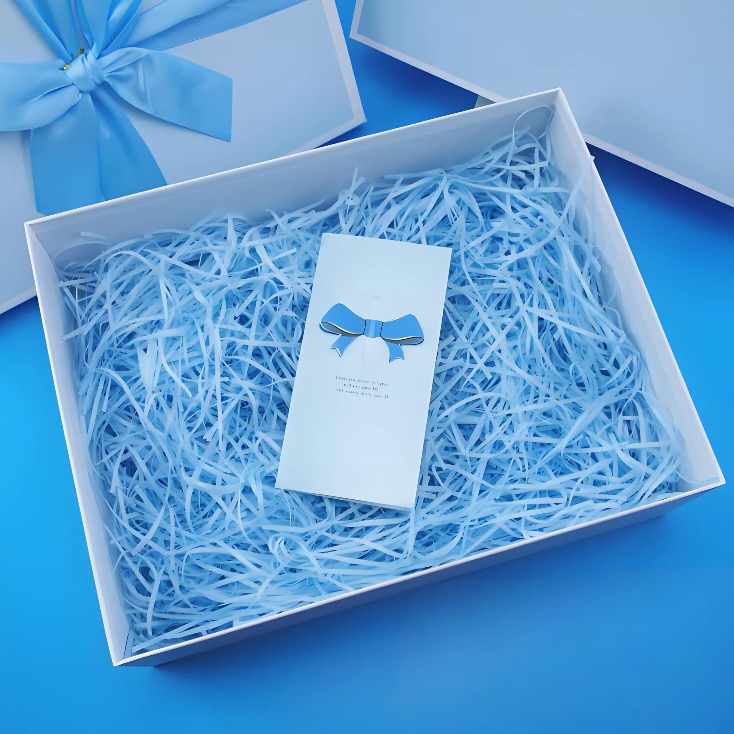 Papel de seda triturado para cajas de regalo, cestas y embalaje, 1 kg (azul)