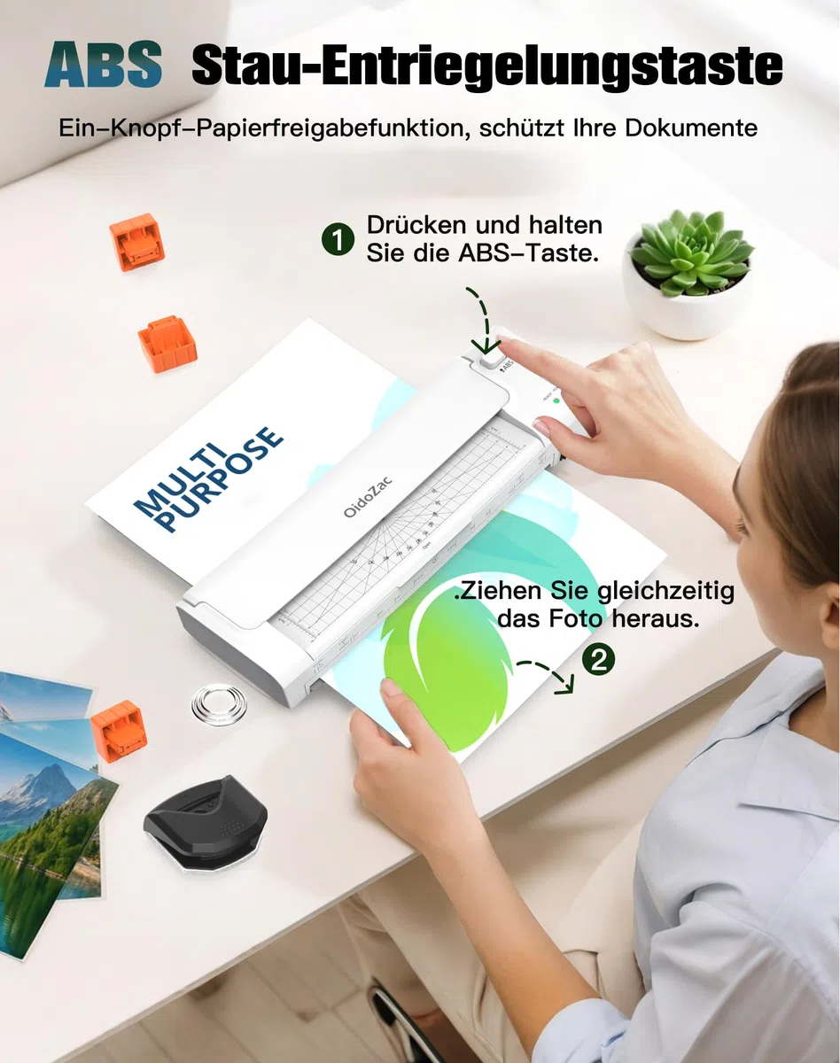 Plastificadora A3 de 13 pulgadas con introducción automática de papel, A3, laminado en frío y caliente, 20 láminas, juego 10 en 1 con cortador, recortador y redondeador de esquinas para oficina
