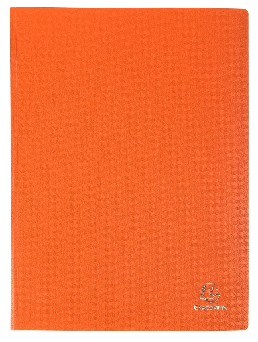 Exacompta - Ref. 88224E OPAK - Cartón de 20 fundas de documentos (20 fundas de cristal liso), 40 vistas, para tamaño A4, dimensiones 24 x 32 cm, tapa de polipro semirrígido, color naranja