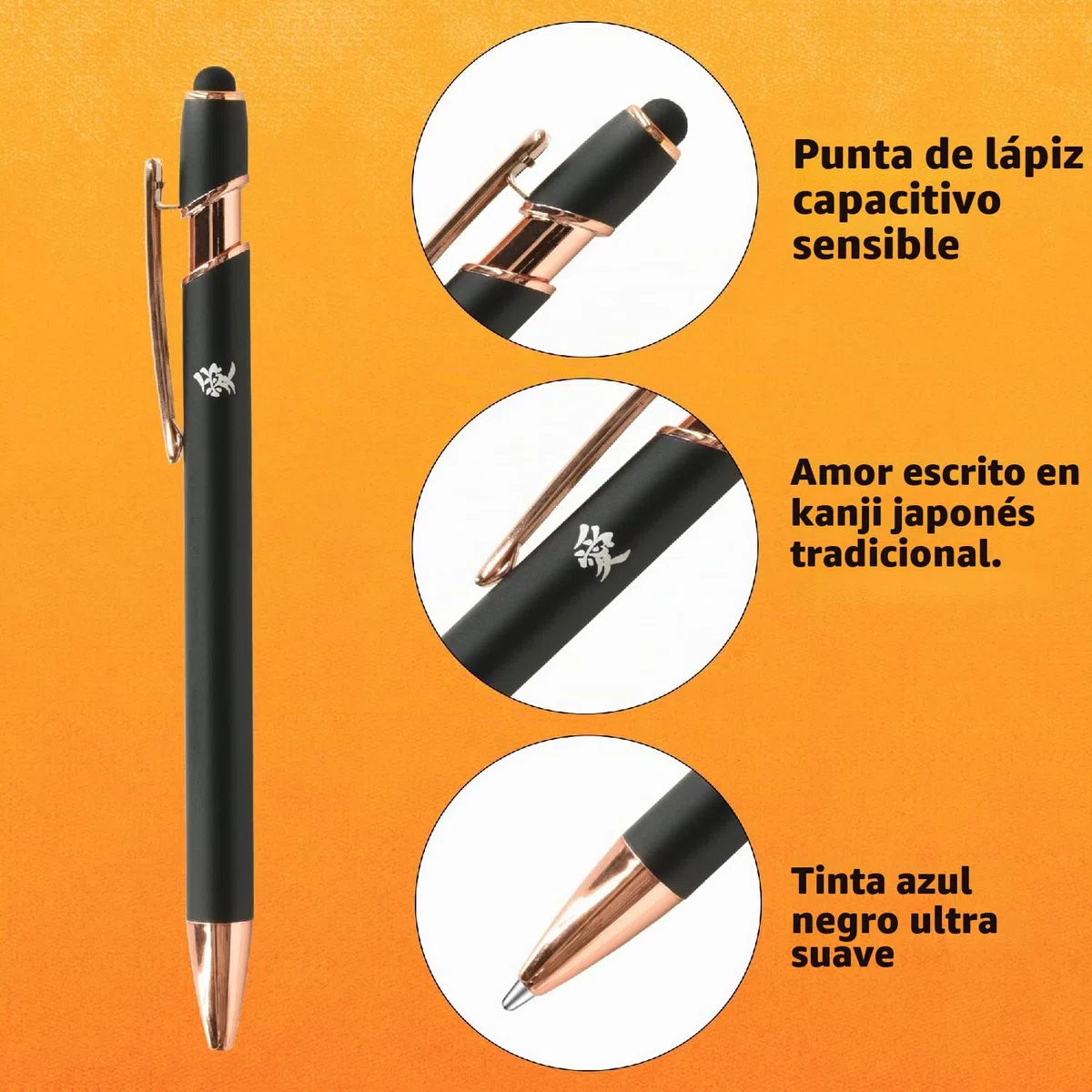 Pilot 05 Bolígrafo de gel retráctil de 0,5 mm, punta extra fina, set de 10 colores (LJP-20S5-10C) con adhesivo Kanji LOVE