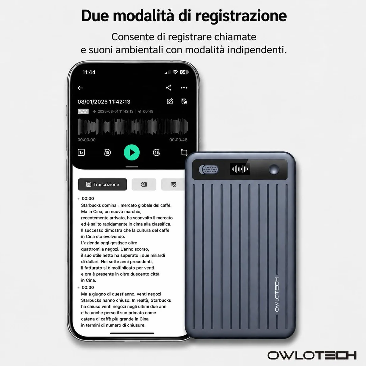 Grabadora de Voz Digital Magnus IA 64GB Transcripción Automática Traducción Mapas Mentales Bluetooth 85h Autonomía
