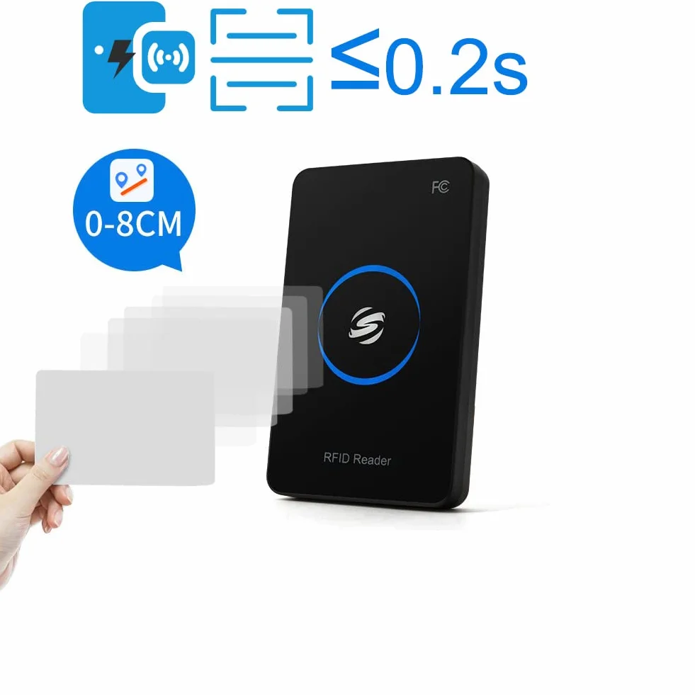 Lector RFID ISO 14443A S50 S70 sin Contacto USB 80 mm Compatible Windows Linux Android