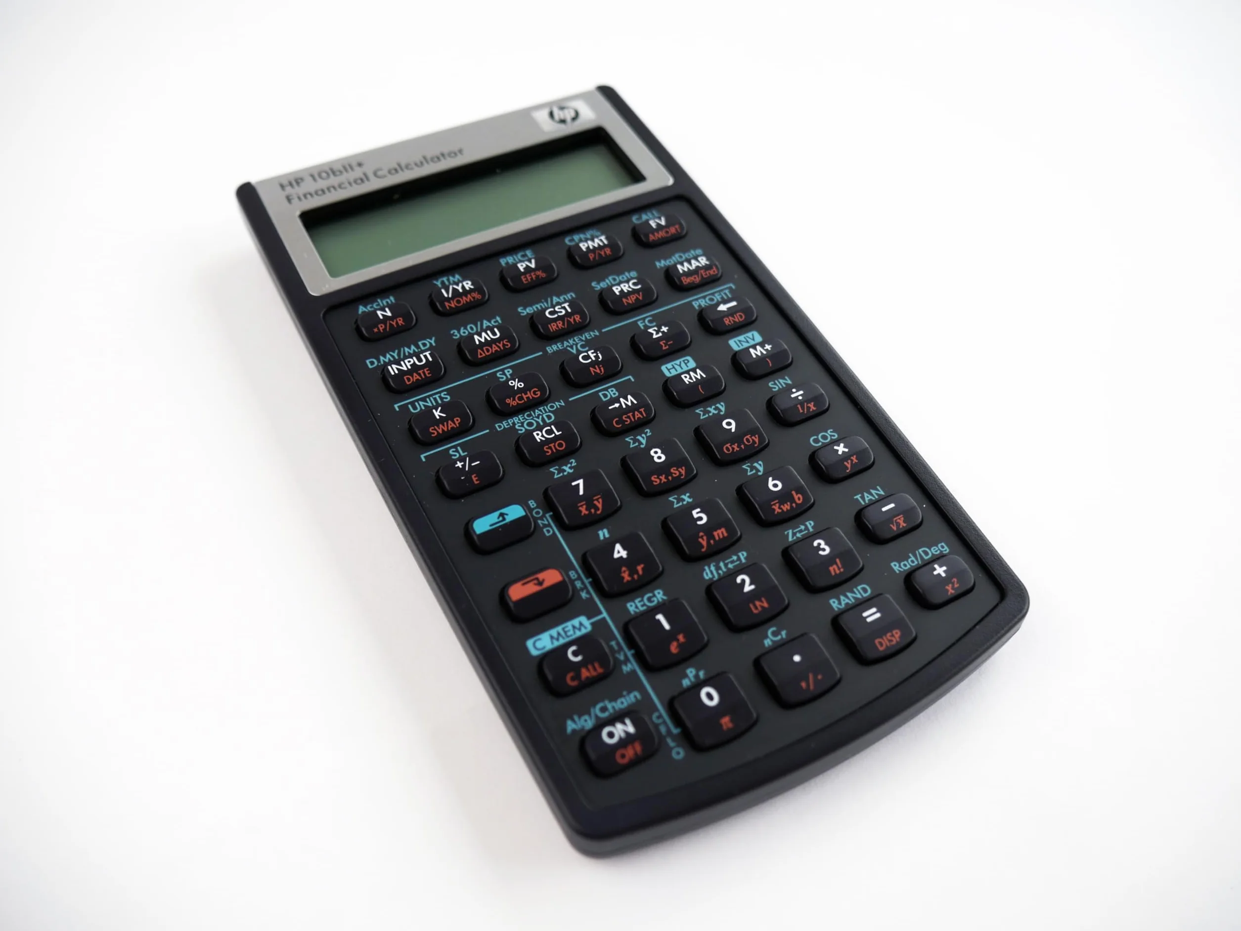 HP 10bII+ - Calculadora financiera con Funciones comerciales y estadísticas, 1 línea x 12 Caracteres, Pantalla LCD, batería incluida, Funda Protectora
