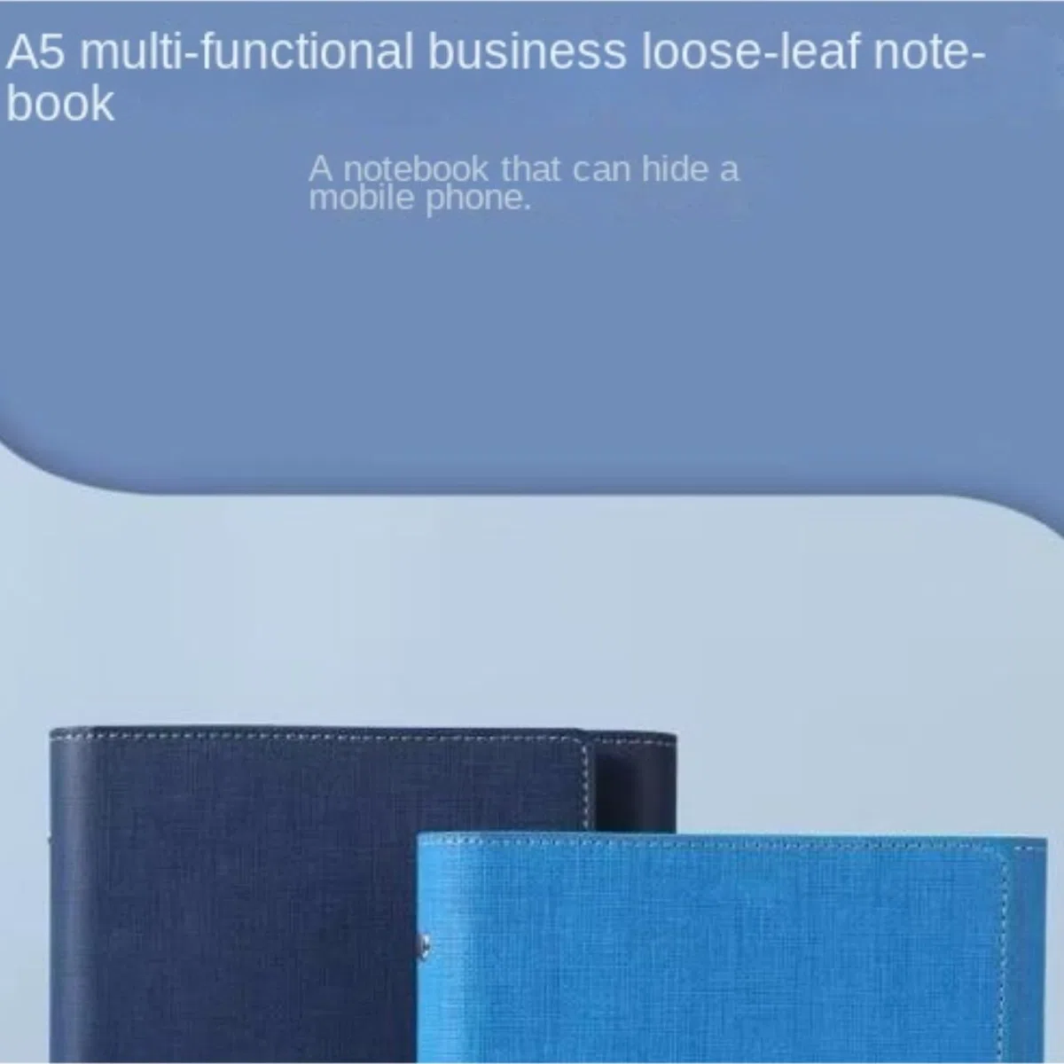 Cuaderno Libreta Agenda Multifuncional A5 De Hojas Sueltas, Cuaderno For Actas Reuniones, Desmontable Cuadernos De Viaje(Blue)