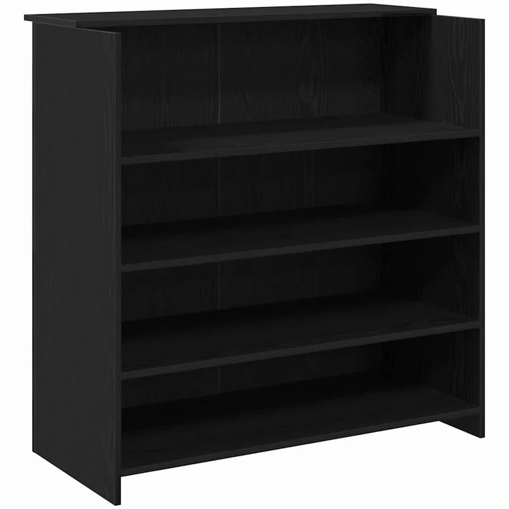 vidaXL Escritorio de recepción Roble Negro 100x50x103,5 cm Madera de ingeniería