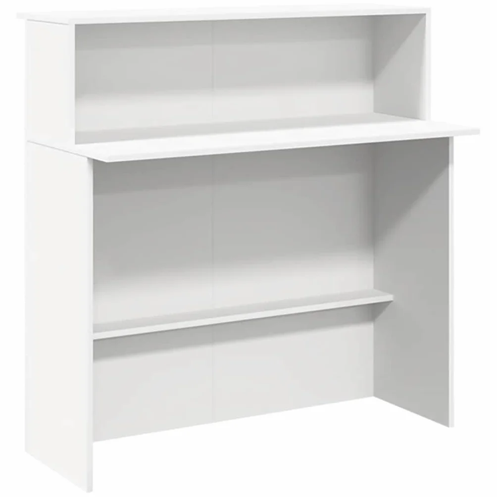Blanco Mostrador de recepción 200x50x103,5 cm Madera ingeniería Escritorios
