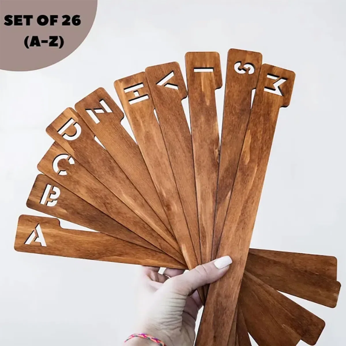 26 divisores alfabéticos de madera para almacenamiento de vinilo, 26 separadores de discos A-Z horizontales verticales, para álbumes, CD, DVD, libros multimedia, accesorios para entusiastas de la