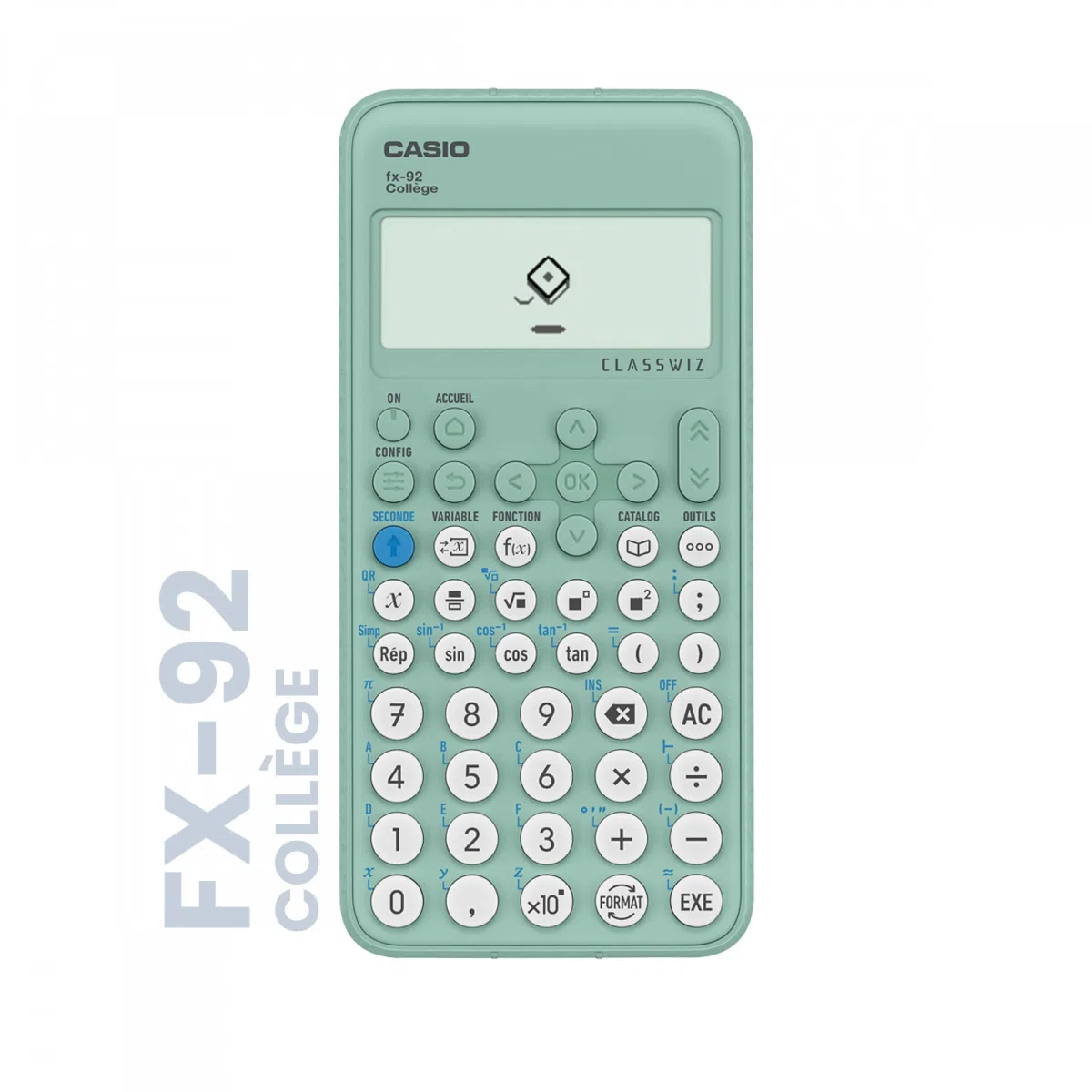 Casio fx-92 Collège Incl. Funda Protectora Rojo y Libro especializado (88 páginas, DIN A5) – Calculadora científica – Smart Set (Francés)