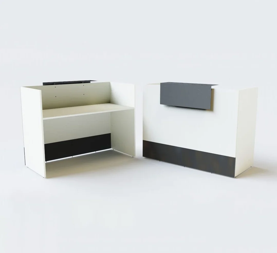 Mesa Mostrador Recepción OFITURIA 1200mm Castaño Blanco Mueble Escritorio Tienda Oficina