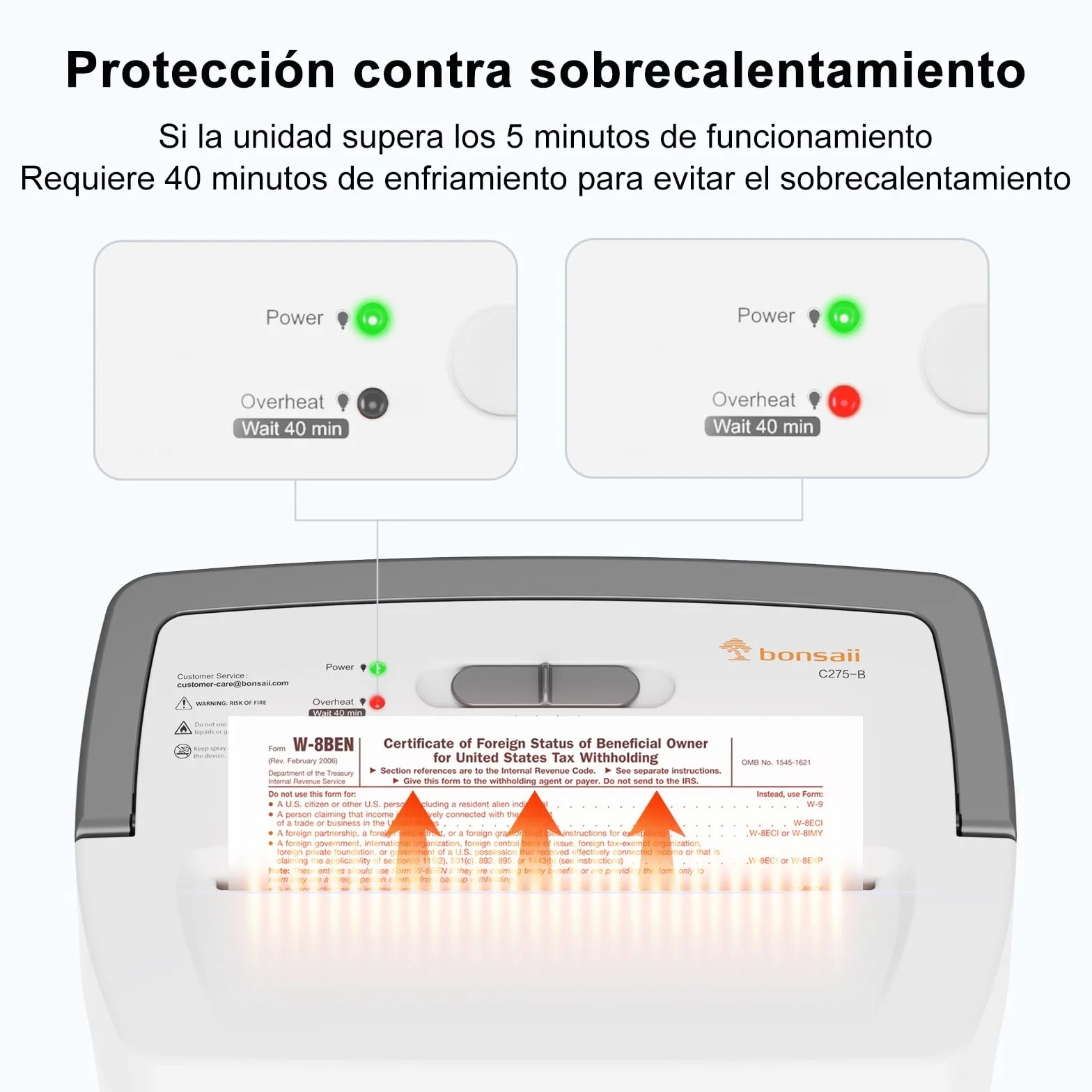 Bonsaii Destructora de Papel Microcortada de 10 Hojas, Nivel de Seguridad P4, con Depósito de 21 litros, Sistema Antiatascos y Protección contra Sobrecalentamiento, Ideal para Oficina/Hogar, C275-B