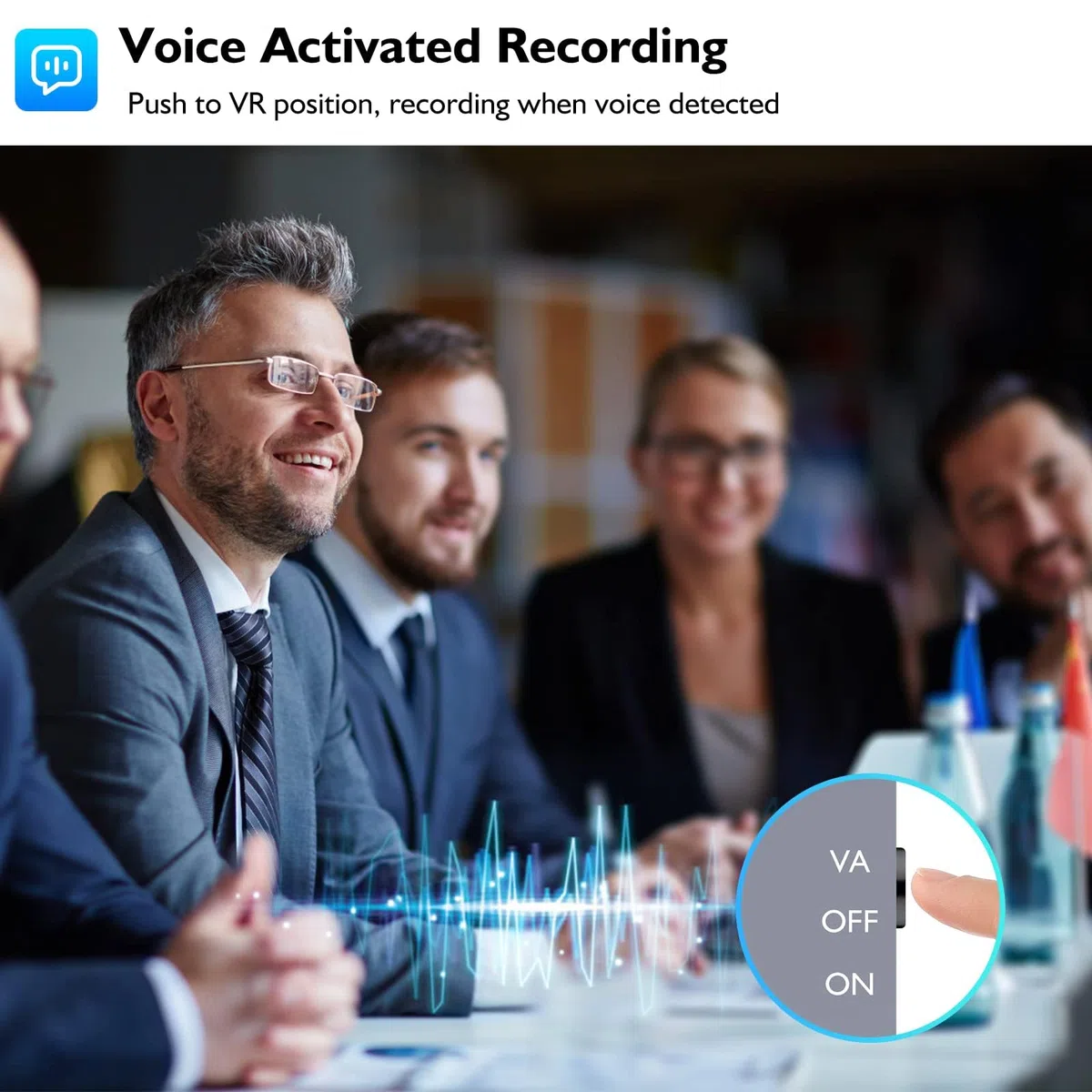Grabadora de voz digital magnética de 128 GB (1520 horas) - Grabadora activada por voz con triple reducción de ruido inteligente de IA - Dispositivo de grabación de audio para conferencias, reuniones