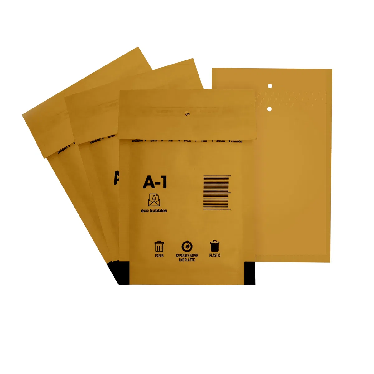 200 sobres acolchados con burbujas autoadhesivos, A1 (120 x 175 mm), cierre autoadhesivo, 200 unidades